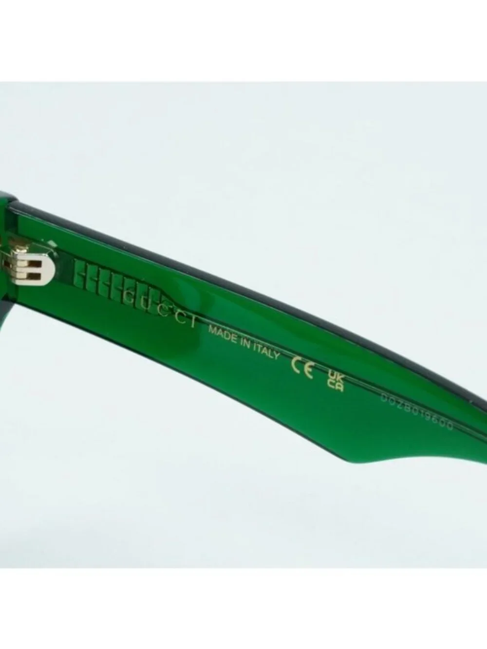 Gucci GG0962S 010 Sunglasses Green Square Frame, Grey Lenses